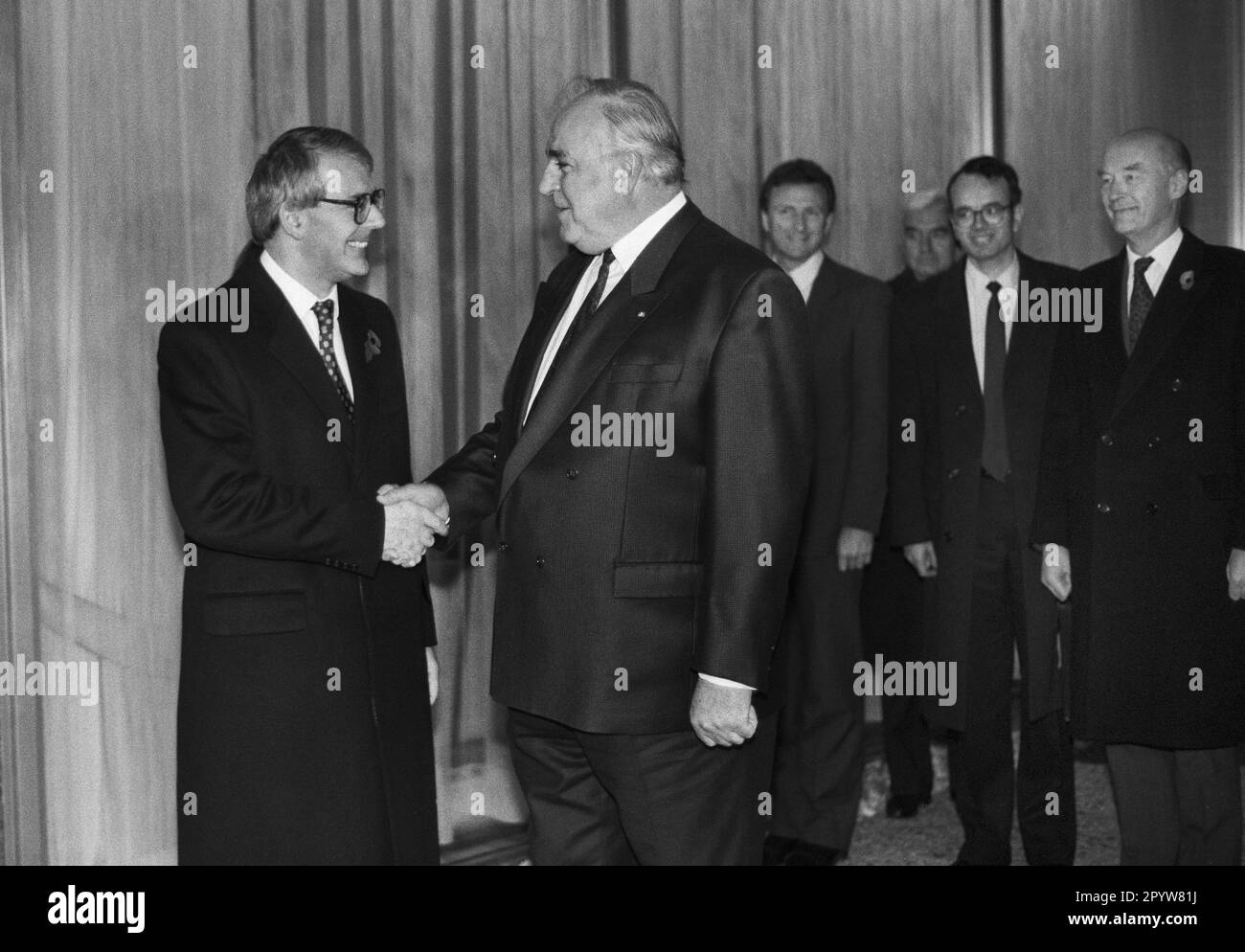 Allemagne, Bonn, 10.11.1991. Archive: 29-68-25 Premier ministre britannique Major à Kohl. Photo : le chancelier allemand Helmut Kohl et le premier ministre John Major. [traduction automatique] Banque D'Images