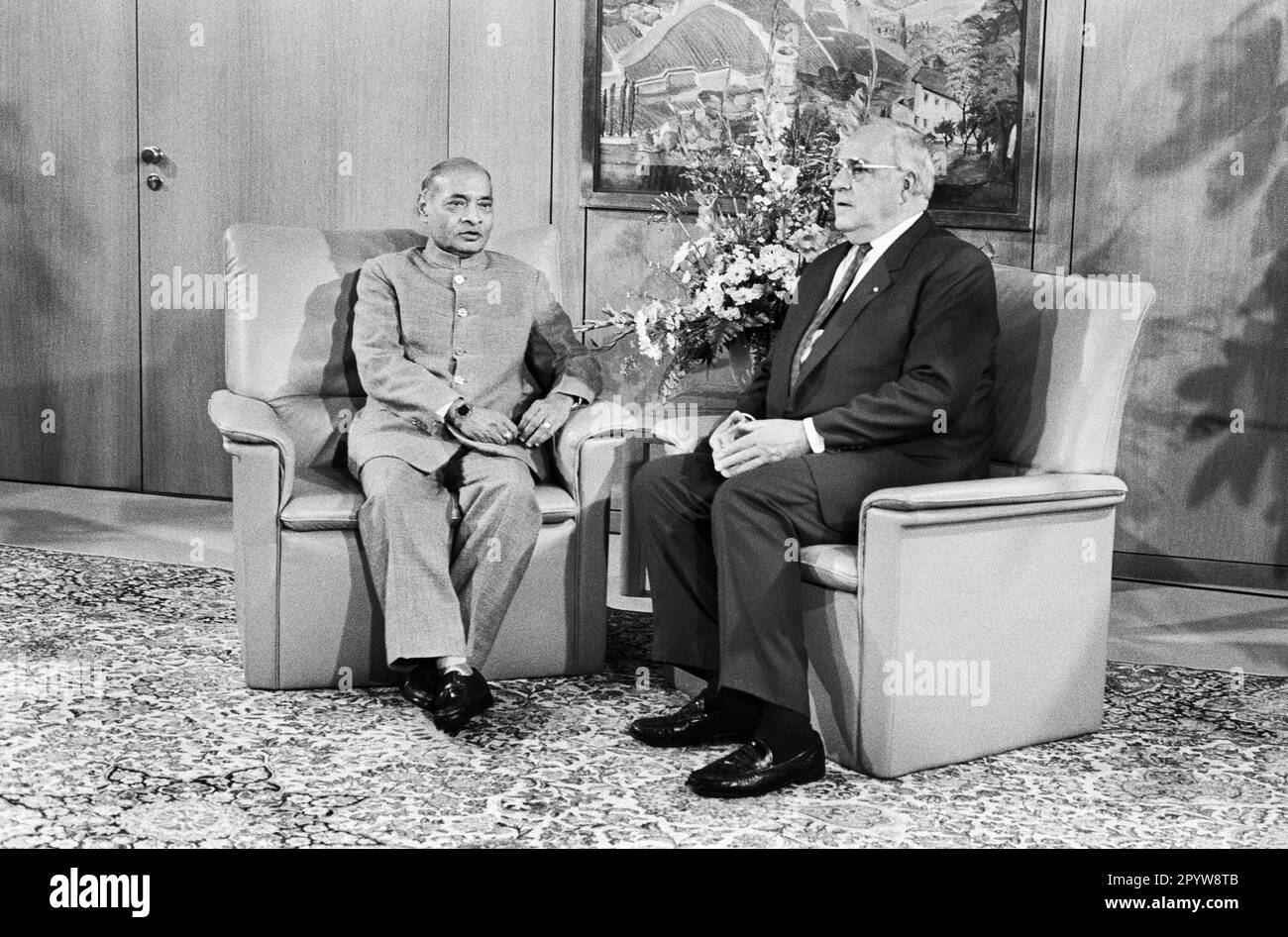 Allemagne, Bonn, 06.09.1991. Archive: 28-36-15 Premier ministre de l'Inde en visite photo: Chancelier fédéral Helmut Kohl et Narasimha Rao [traduction automatique] Banque D'Images