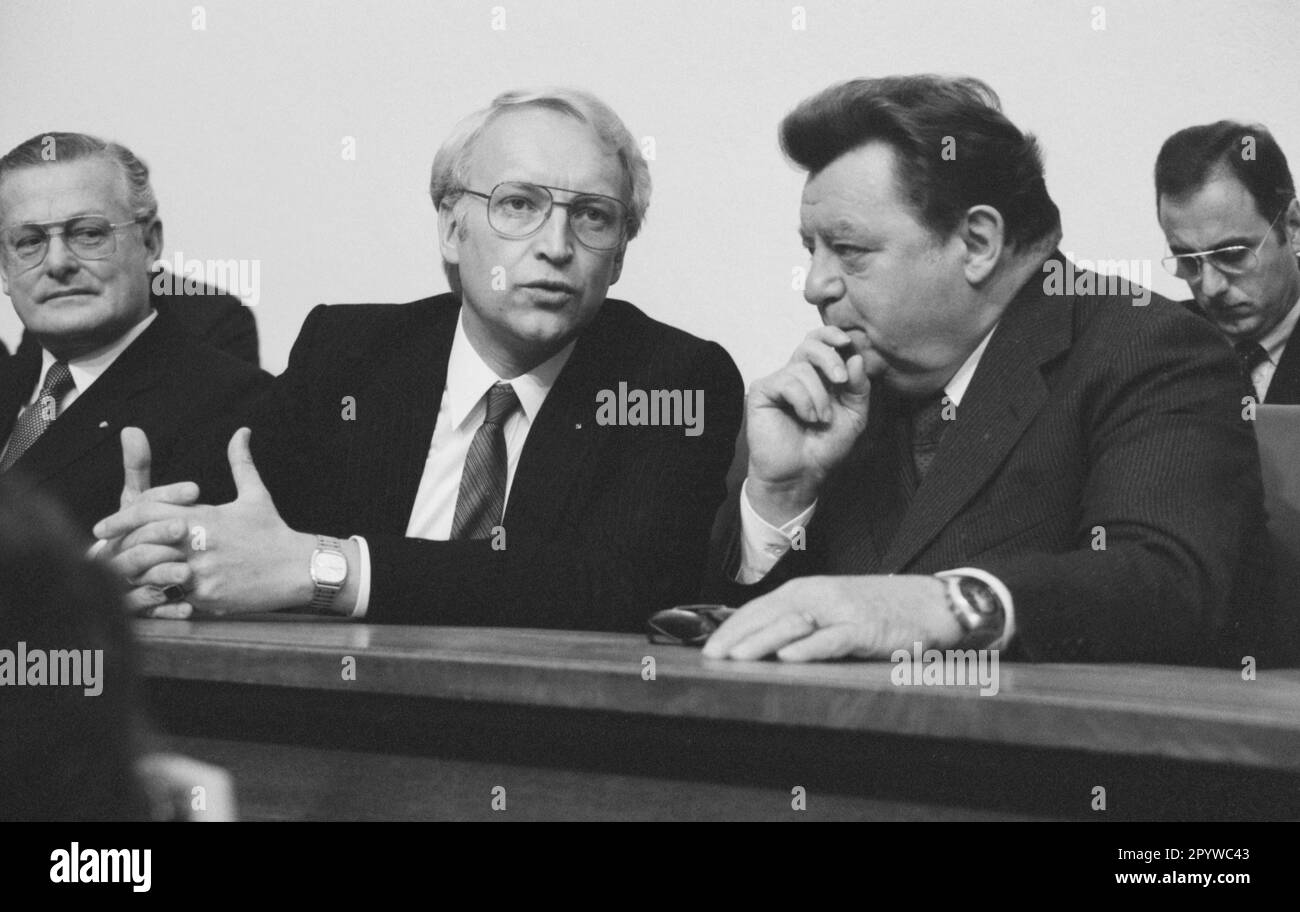 Max Streibl, Edmund Stoiber et Franz Josef Strauß. [traduction automatique] Banque D'Images