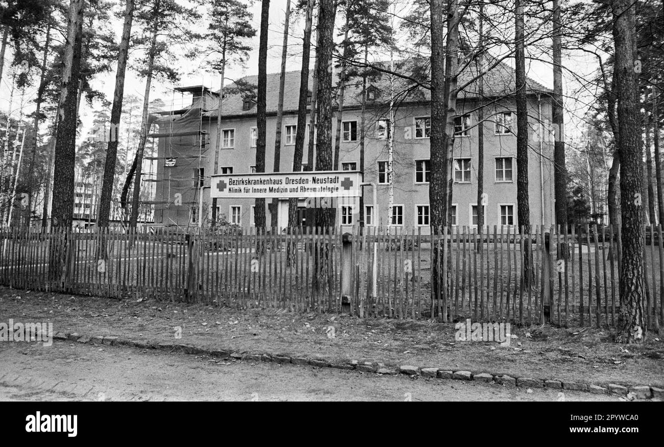 'Allemagne, Dresde, 27.03.1991 Archive-No.: 26-31-02 Hôpital ''Weißer Hirsch'' Dresden-Neustadt photo: Clinique de médecine interne et de rhumatologie [traduction automatique]' Banque D'Images