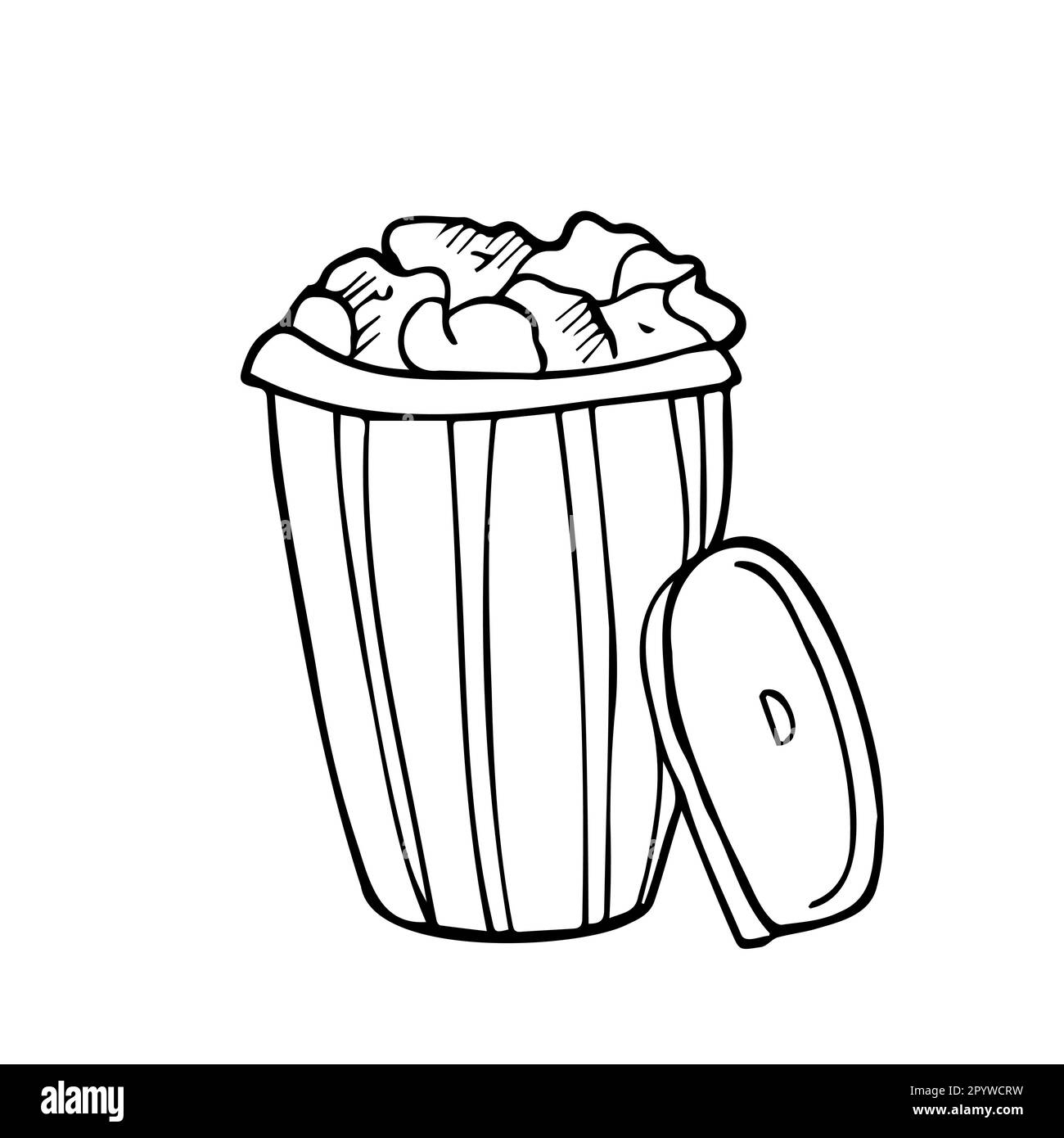 Icône de corbeille Doodle. Esquisse de vecteur de poubelle. Isolé Illustration de Vecteur