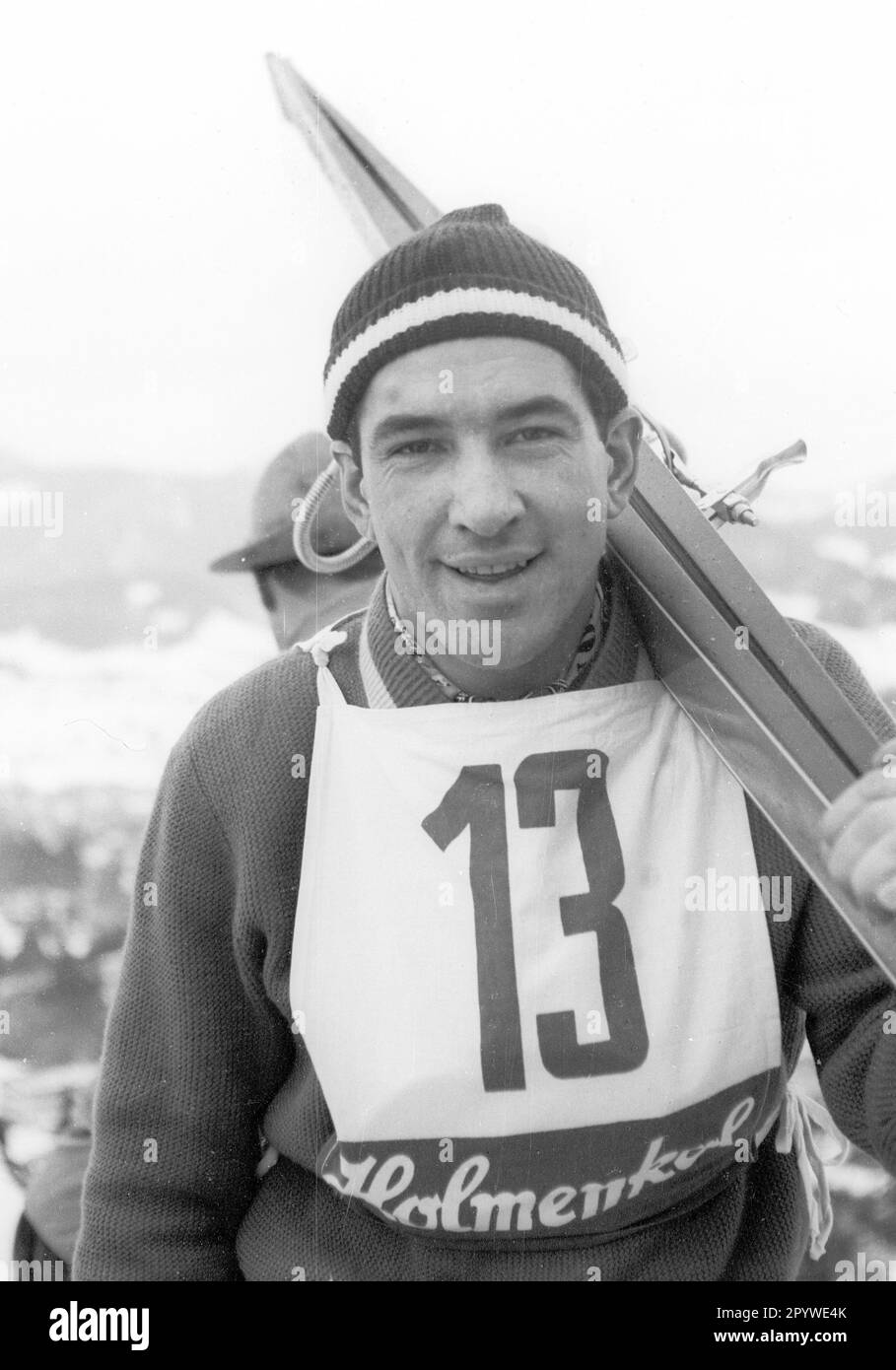 Saut à ski : Tournoi four Hills 1959/60 à Oberstdorf sur 30.12.1959. Gerard Gravelle (CAN) Portrait. [traduction automatique] Banque D'Images