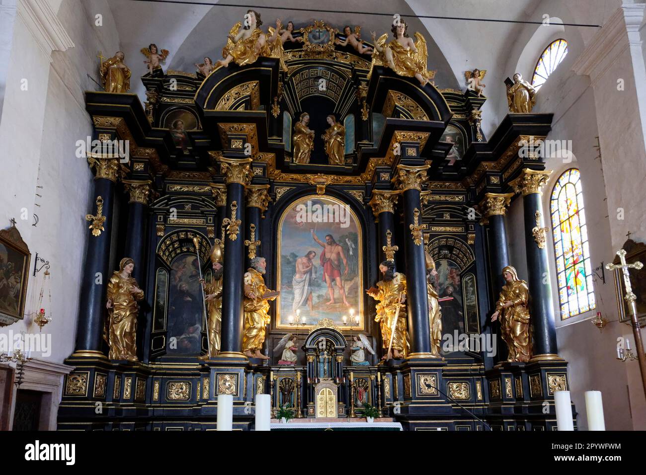 Vue intérieure, Eglise franciscaine, Trg Franjevacki, Varazdin, Varazdinska, Croatie Banque D'Images