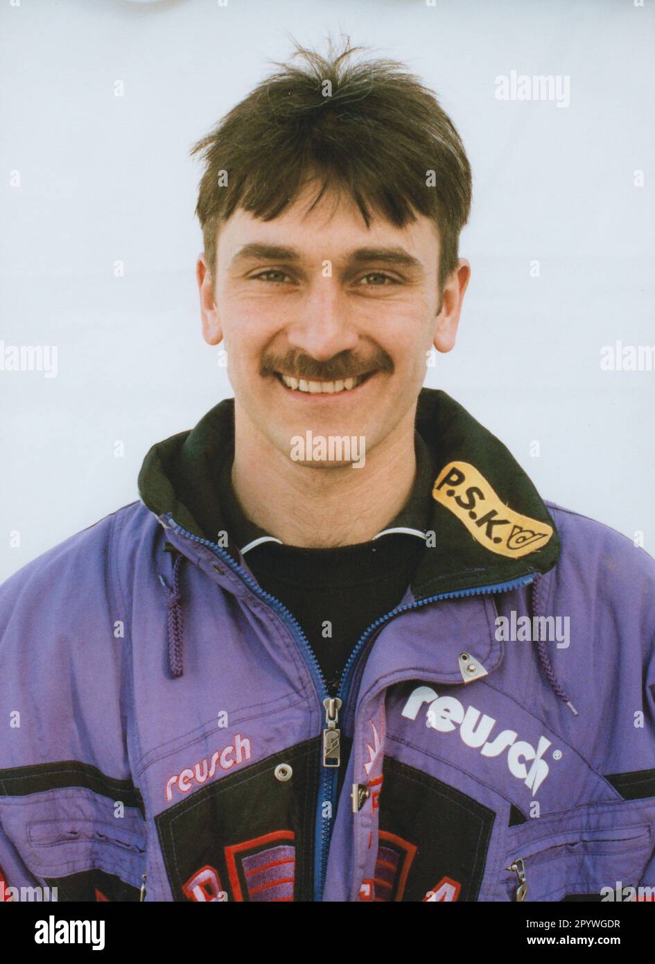 Le pilote de bob Hubert Schösser aux Championnats du monde de bobsleigh à Igls. Le pilote bob du Tyrol a remporté la médaille d'argent. [traduction automatique] Banque D'Images