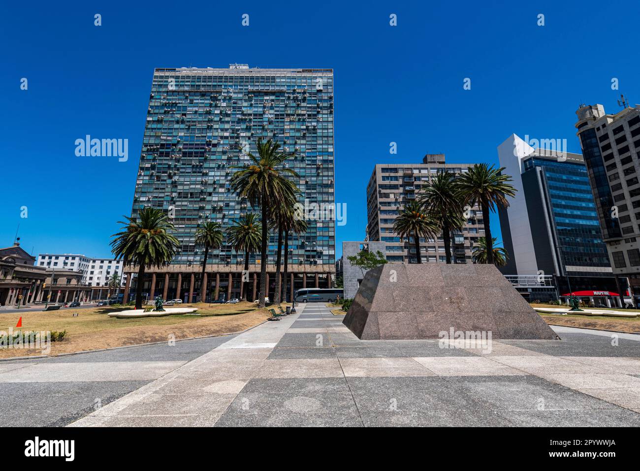 Place de l'indépendance, Montevideo, Uruguay Banque D'Images