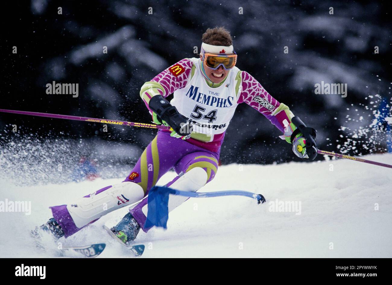 Coupe du monde de ski alpin 1991/1992 Kitzbuehel Slalom 13.01.1991 Rob CROSSAN (Canada) PHOTO: WEREK Press photo Agency xxNOxMODELxRELEASExx [traduction automatique]- AUTRICHE OUT Banque D'Images
