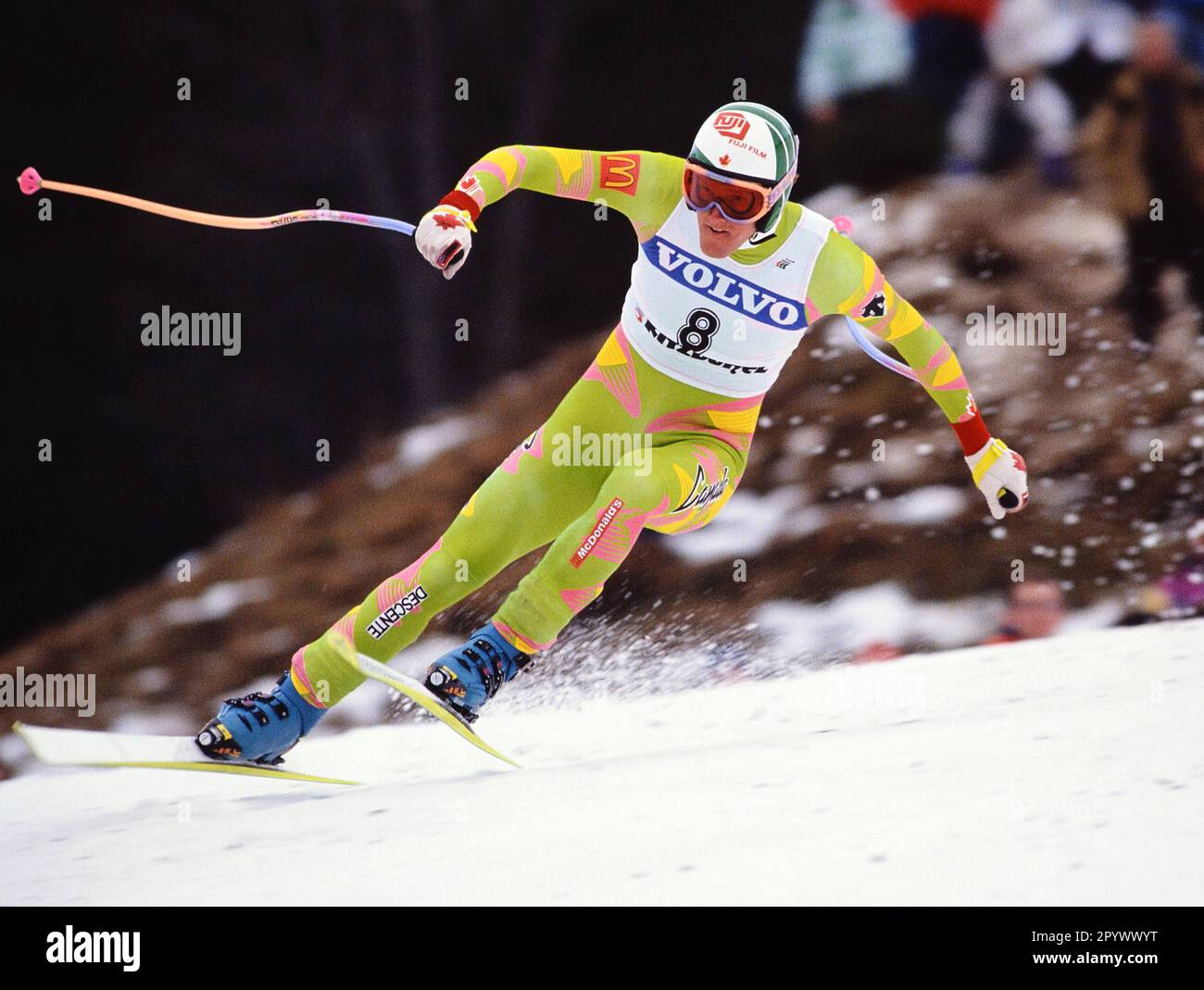SKI ALPIN SAISON 90/91 coupe du monde Kitzbühel Downhill Men 12.01.1991 Rob Boyd (Canada) PHOTO: WEREK Press Picture Agency xxNOxMODELxRELEASExx [traduction automatique]- AUTRICHE OUT Banque D'Images