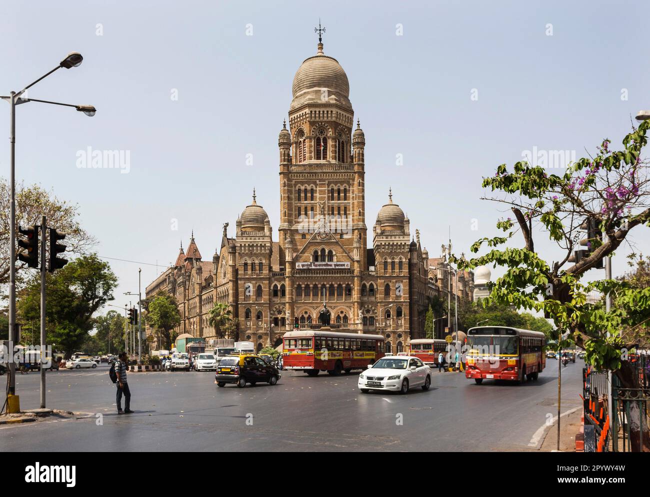 Municipal Corporation Building, vue sur la ville, Mumbai, Inde Banque D'Images