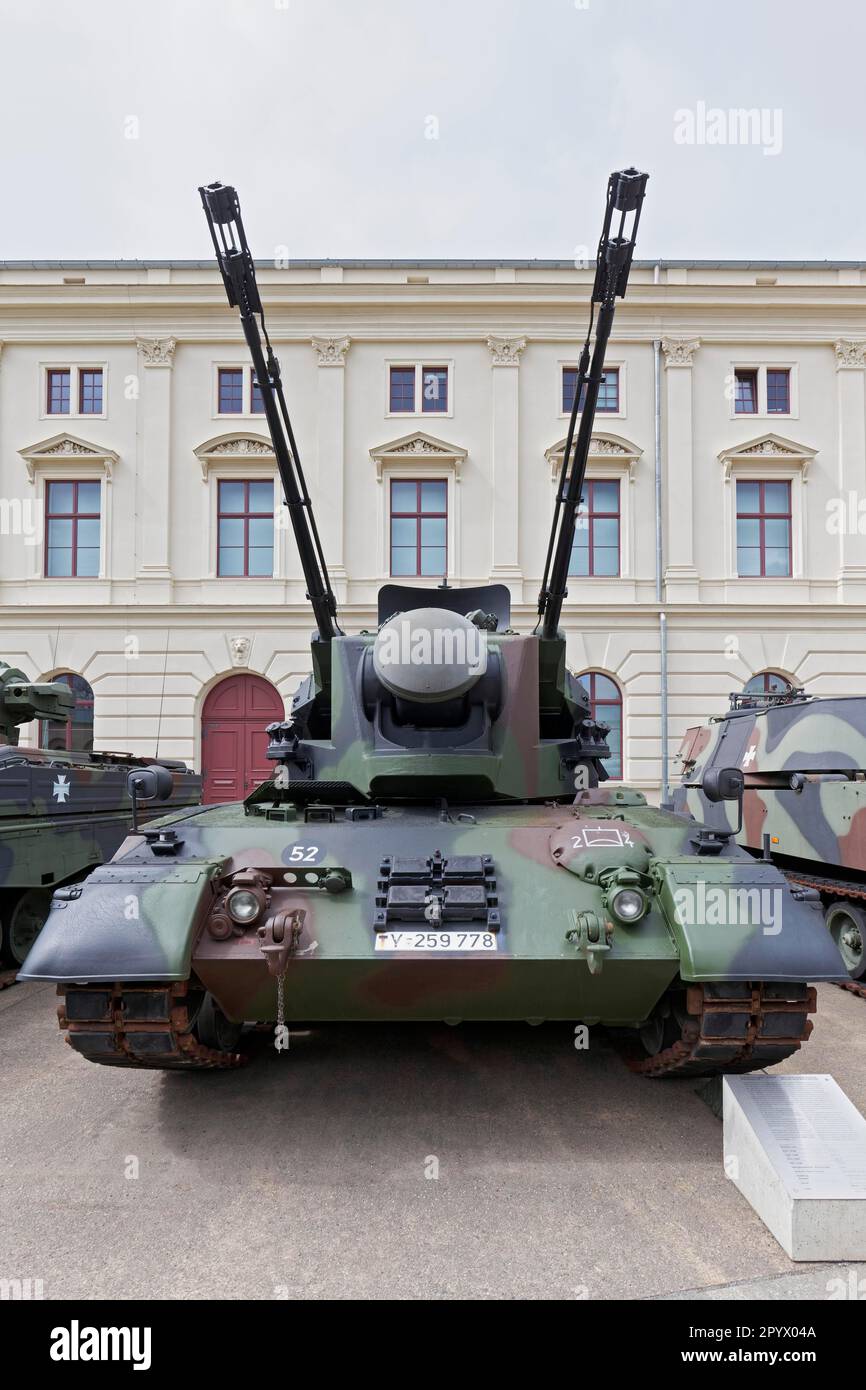 Gepard 1 A2 char d'armes antiaérien, véhicule militaire, Musée d'histoire militaire des forces armées allemandes, Dresde, Saxe, Allemagne Banque D'Images