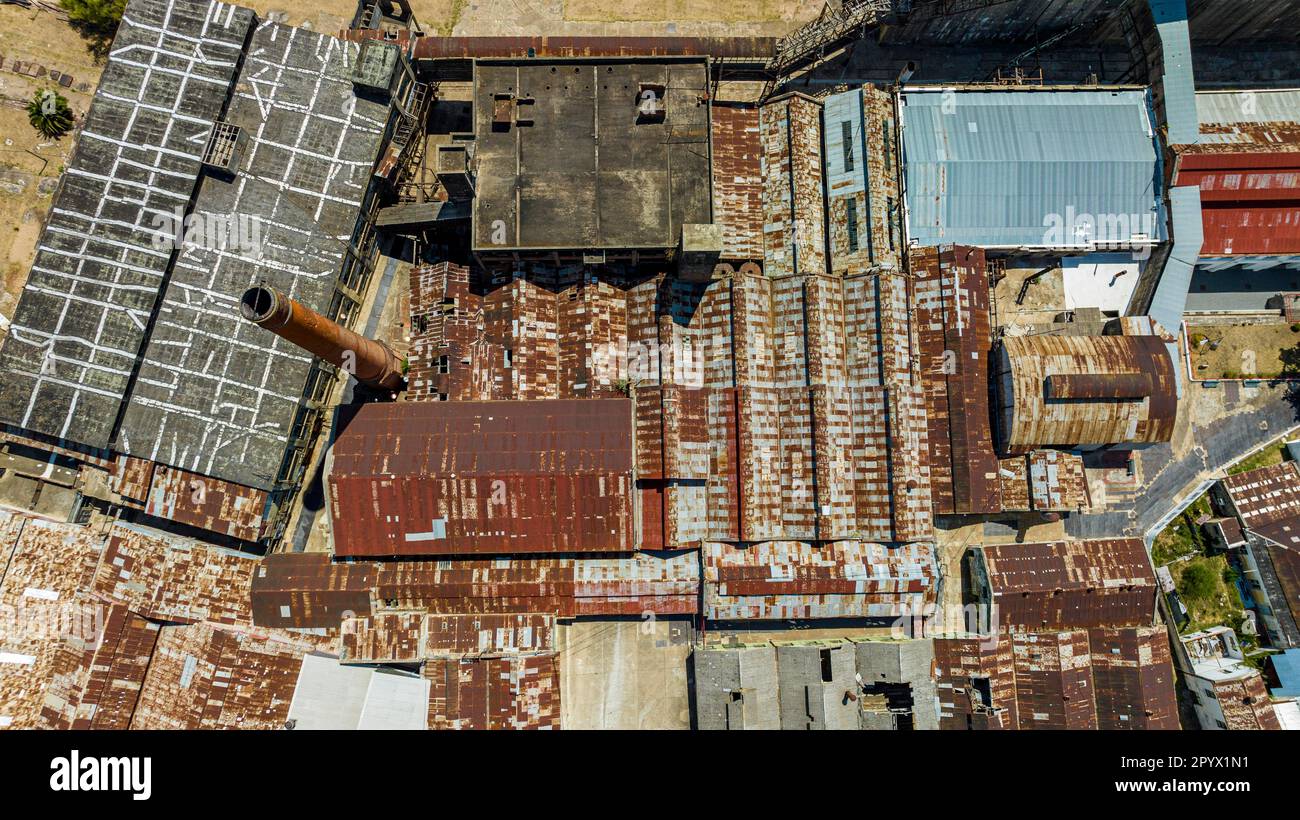 Antenne du site de l'UNESCO, Fray Bentos Industrial Landscape, Uruguay Banque D'Images