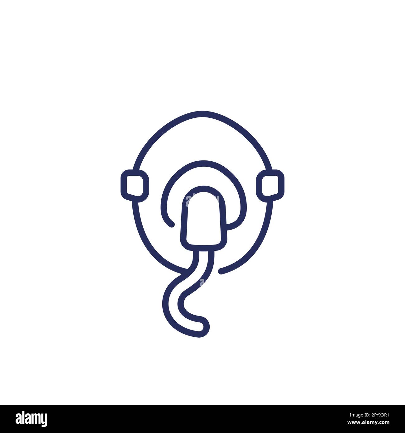 icône de ligne de masque d'oxygène sur vecteur blanc Illustration de Vecteur