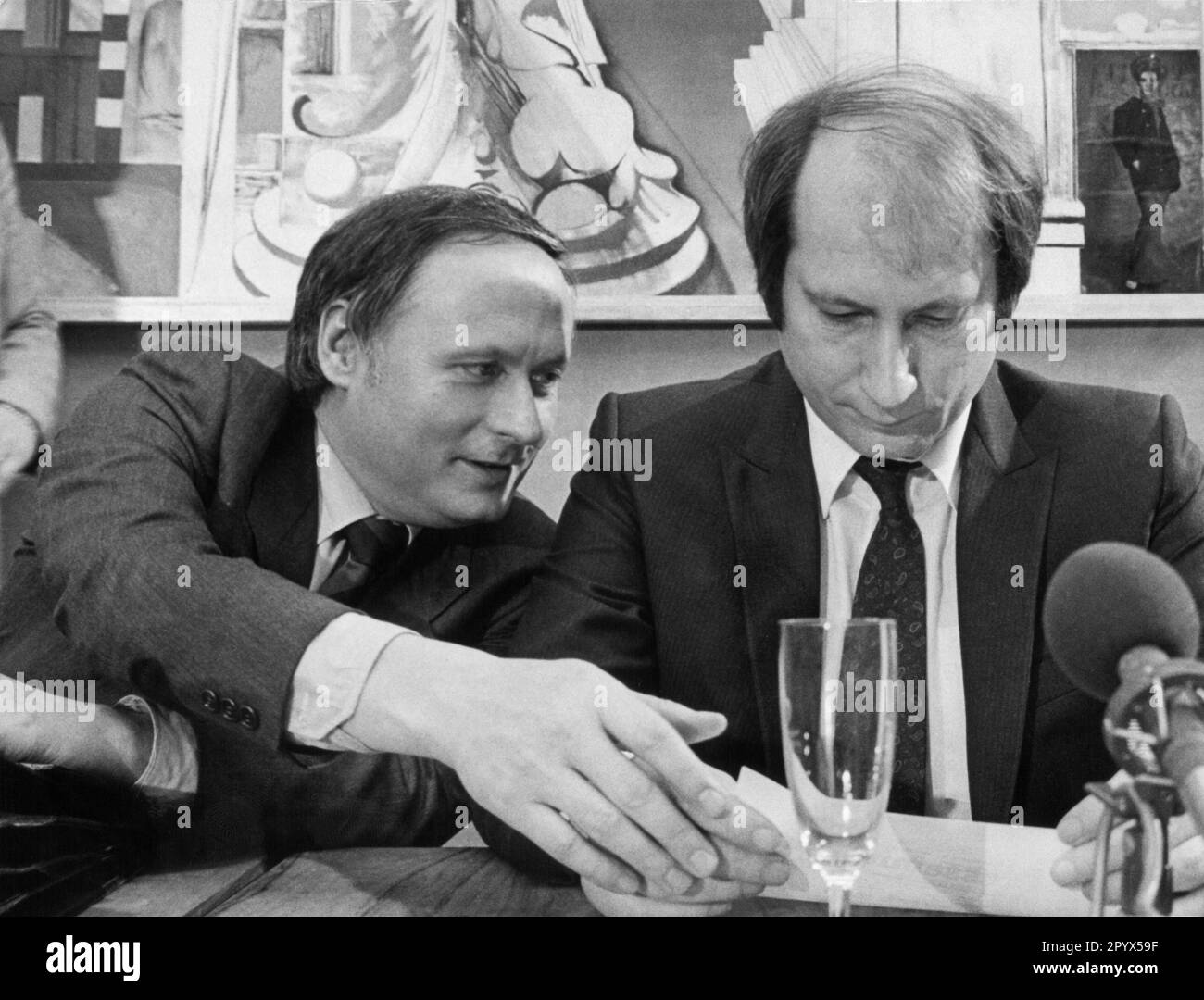 L'homme politique Oskar Lafontaine et le ministre-président de la Sarre Reinhard Klimmt (undatierte Aufnahme). Banque D'Images