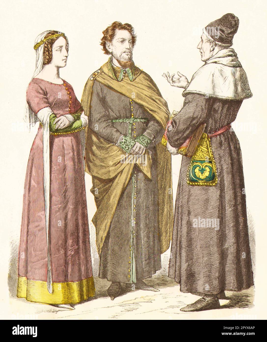 Citoyens anglais en robe contemporaine, ca. 1350. [traduction automatique]  Photo Stock - Alamy