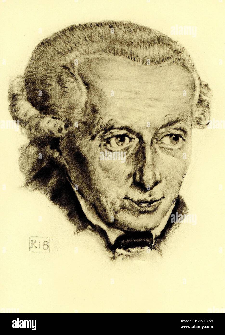 Emmanuel Kant (1724-1804), philosophe allemand. Dessin de K. J. Boehringer. Photo: Heliogravure, Corpus Imaginum, Collection Hanfstaengl. [traduction automatique] Banque D'Images