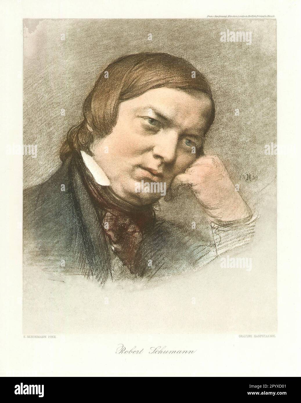 Robert German (1810-1856), compositeur allemand. Dessin de E. Bendemann, en date du 1859. Photo: Heliogravure, Corpus Imaginum, Collection Hanfstaengl. Banque D'Images