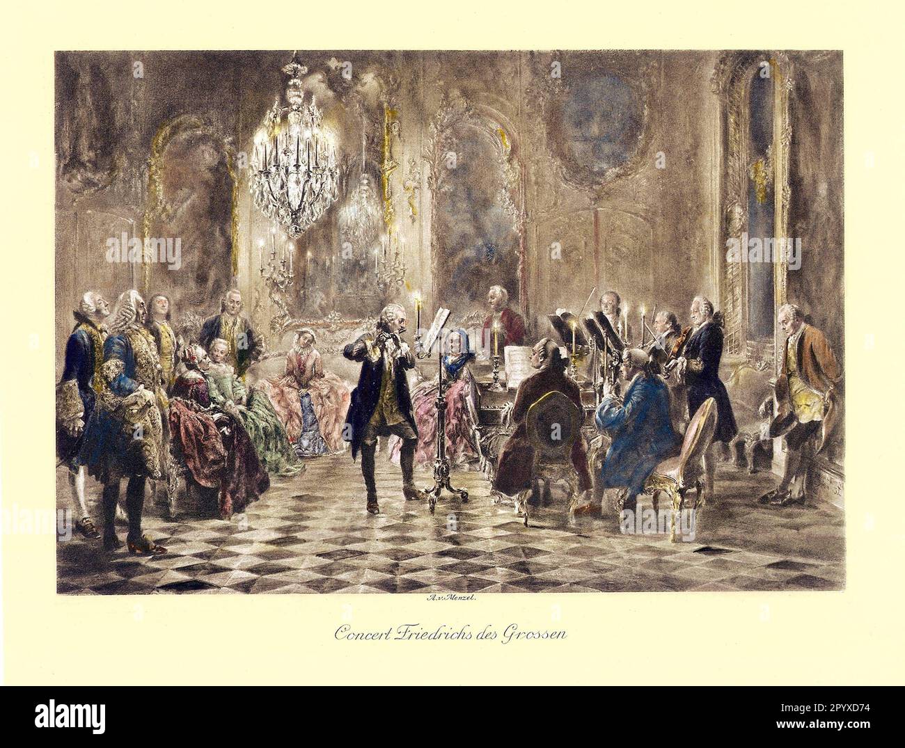 'Le ''Concerto de Flûte'' par Adolph von Menzel à partir de 1852. Photo: Heliogravure, Corpus Imaginum, Collection Hanfstaengl. [traduction automatique]' Banque D'Images