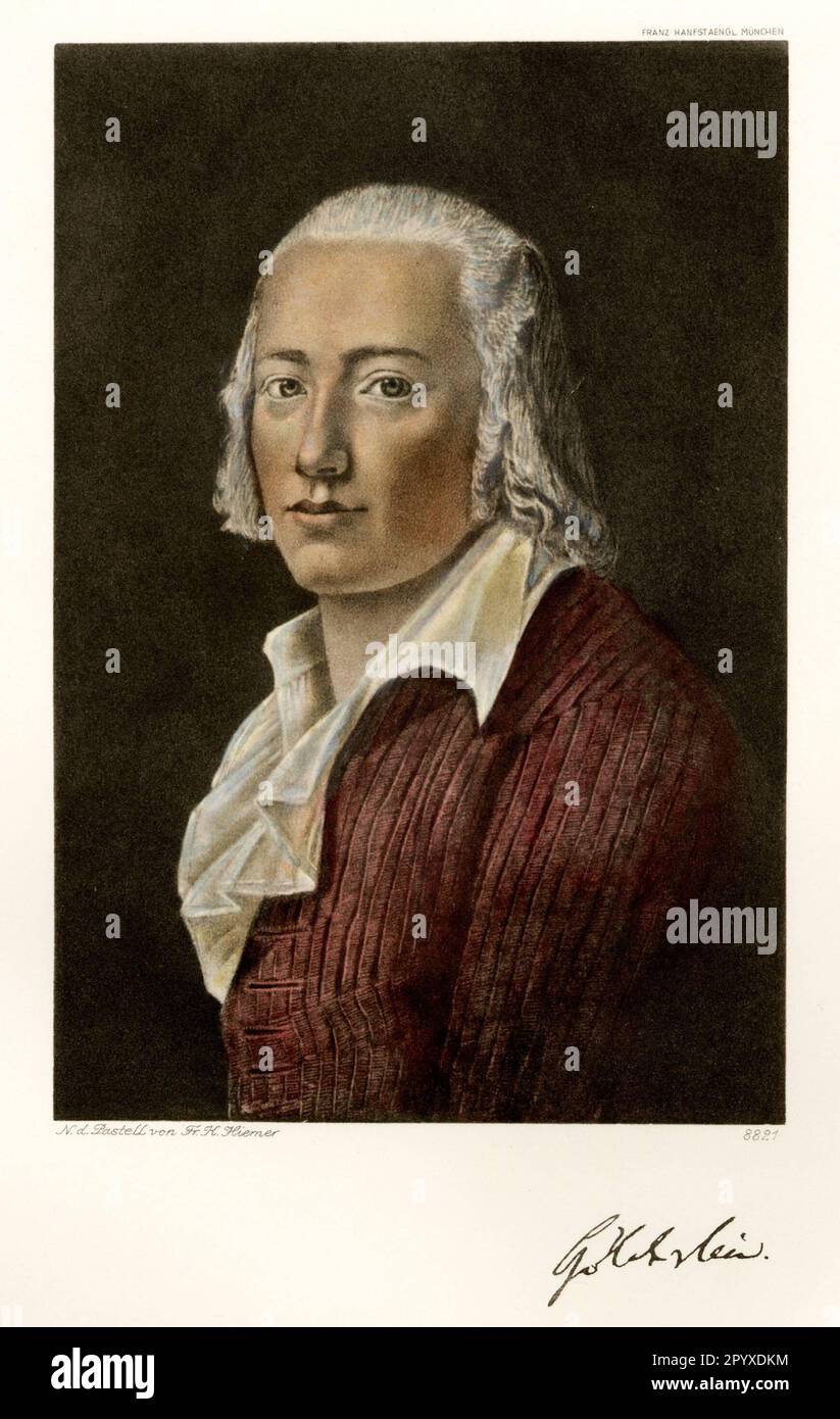 Johann Friedrich Hölderlin (1770-1843), poète allemand. Pastel par le P. K. Hiemer. Photo: Heliogravure, Corpus Imaginum, Collection Hanfstaengl. [traduction automatique] Banque D'Images