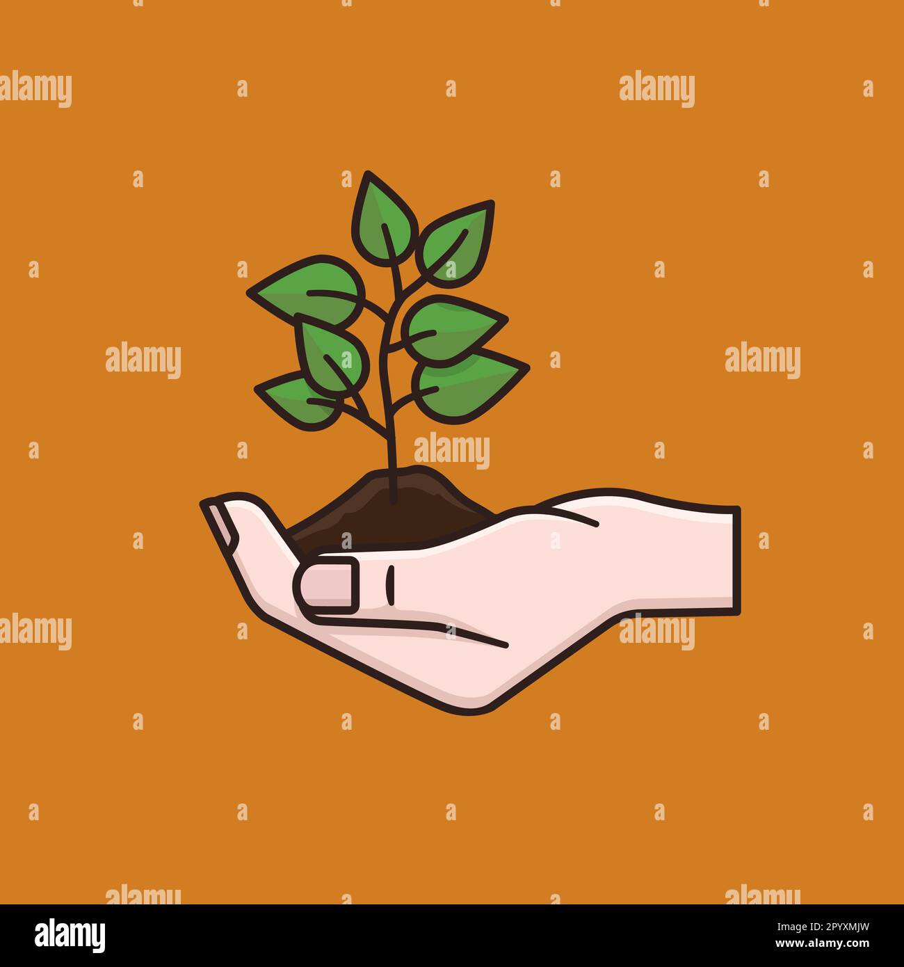 Illustration du vecteur de semis d'arbre tenant main pour la Journée mondiale de l'environnement sur 5 juin Illustration de Vecteur