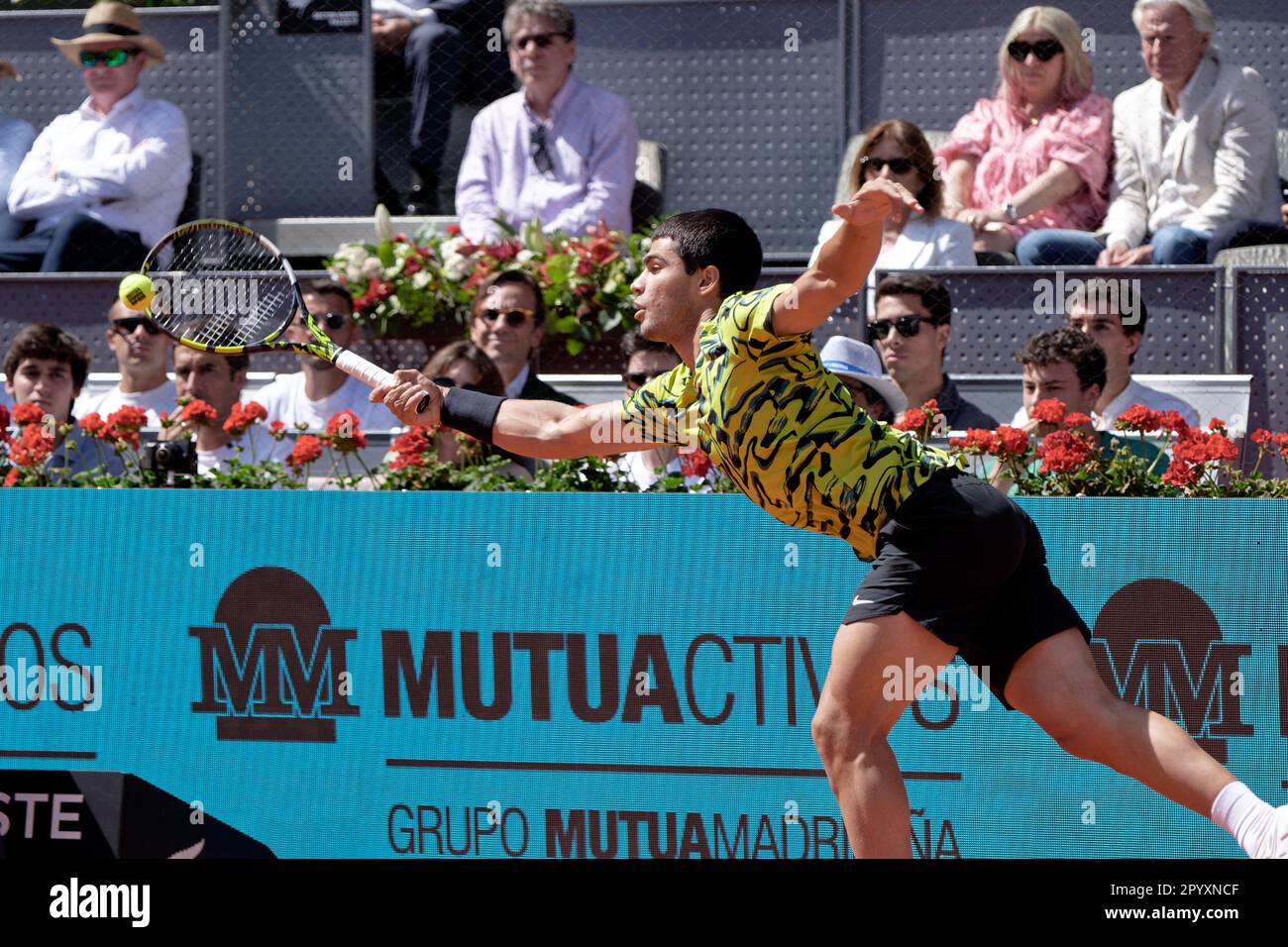 Madrid, Espagne. 05 mai 2023. Tennis: Mutua Madrid Tournoi de tennis ouvert, demi-finales, individuel, hommes: Carlos Alcaraz (ESP) V Borna Coric (CRO). Carlos Alcaraz (ESP). Crédit: EnriquePSans/Alay Live News Banque D'Images