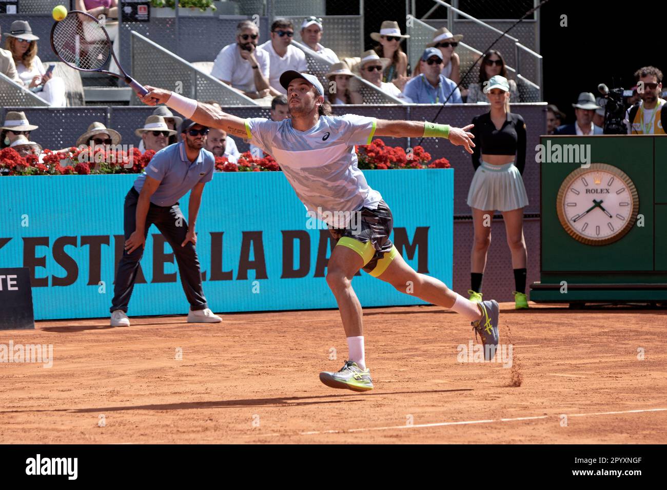 Madrid, Espagne. 05 mai 2023. Tennis: Mutua Madrid Tournoi de tennis ouvert, demi-finales, individuel, hommes: Carlos Alcaraz (ESP) V Borna Coric (CRO). Borna Coric (CRO). Crédit: EnriquePSans/Alay Live News Banque D'Images