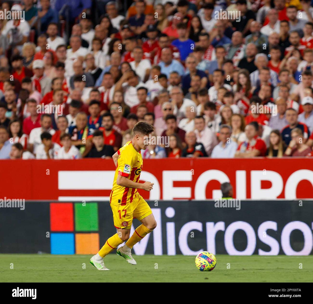 Séville, Espagne. 03rd mai 2023. Séville, Espagne 3 mai 2023 Riquelme (11 Gérone) regarde pendant le match du jour numéro 32 de la ligue Santander entre Sevilla FC et Gérone au stade Sanchez Pizjuan (Lorena Martin/SPP) crédit: SPP Sport presse photo. /Alamy Live News Banque D'Images