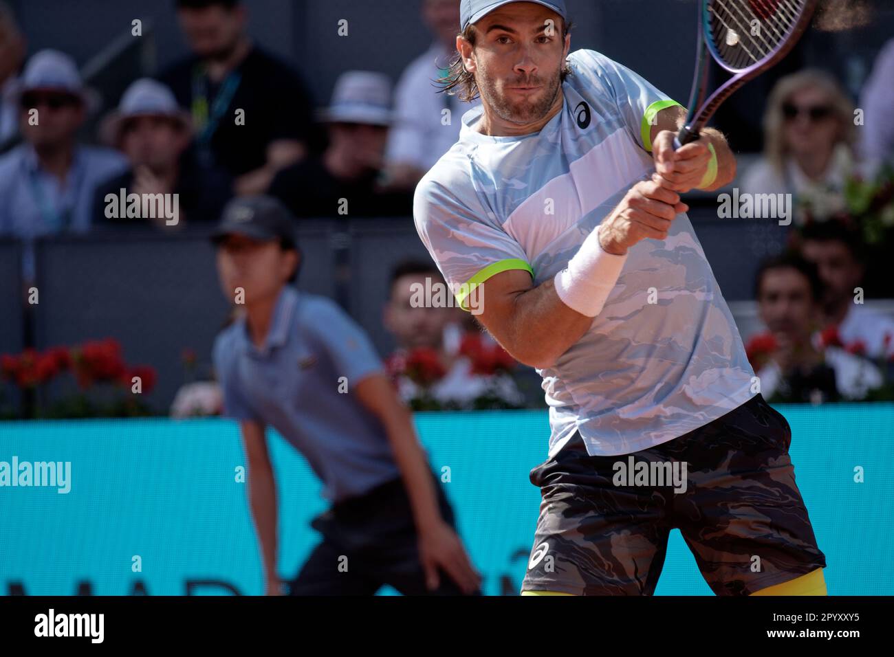 Madrid, Espagne. 05 mai 2023. Tennis: Mutua Madrid Tournoi de tennis ouvert, demi-finales, individuel, hommes: Carlos Alcaraz (ESP) V Borna Coric (CRO). Borna Coric (CRO). Crédit: EnriquePSans/Alay Live News Banque D'Images