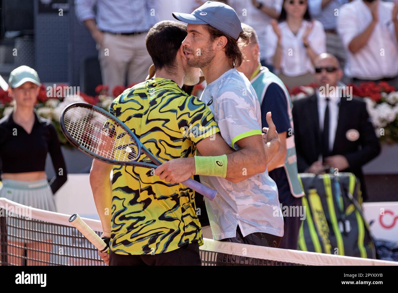 Madrid, Espagne. 05 mai 2023. Tennis: Mutua Madrid Tournoi de tennis ouvert, demi-finales, individuel, hommes: Carlos Alcaraz (ESP) V Borna Coric (CRO). Crédit: EnriquePSans/Alay Live News Banque D'Images