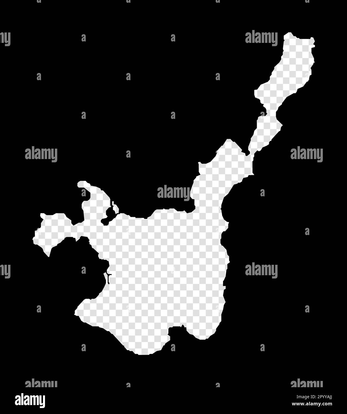 Carte stencil d'Ishigaki. Carte transparente simple et minimale d'Ishigaki. Rectangle noir avec forme de coupe de l'îlot. Illustration vectorielle élégante. Illustration de Vecteur