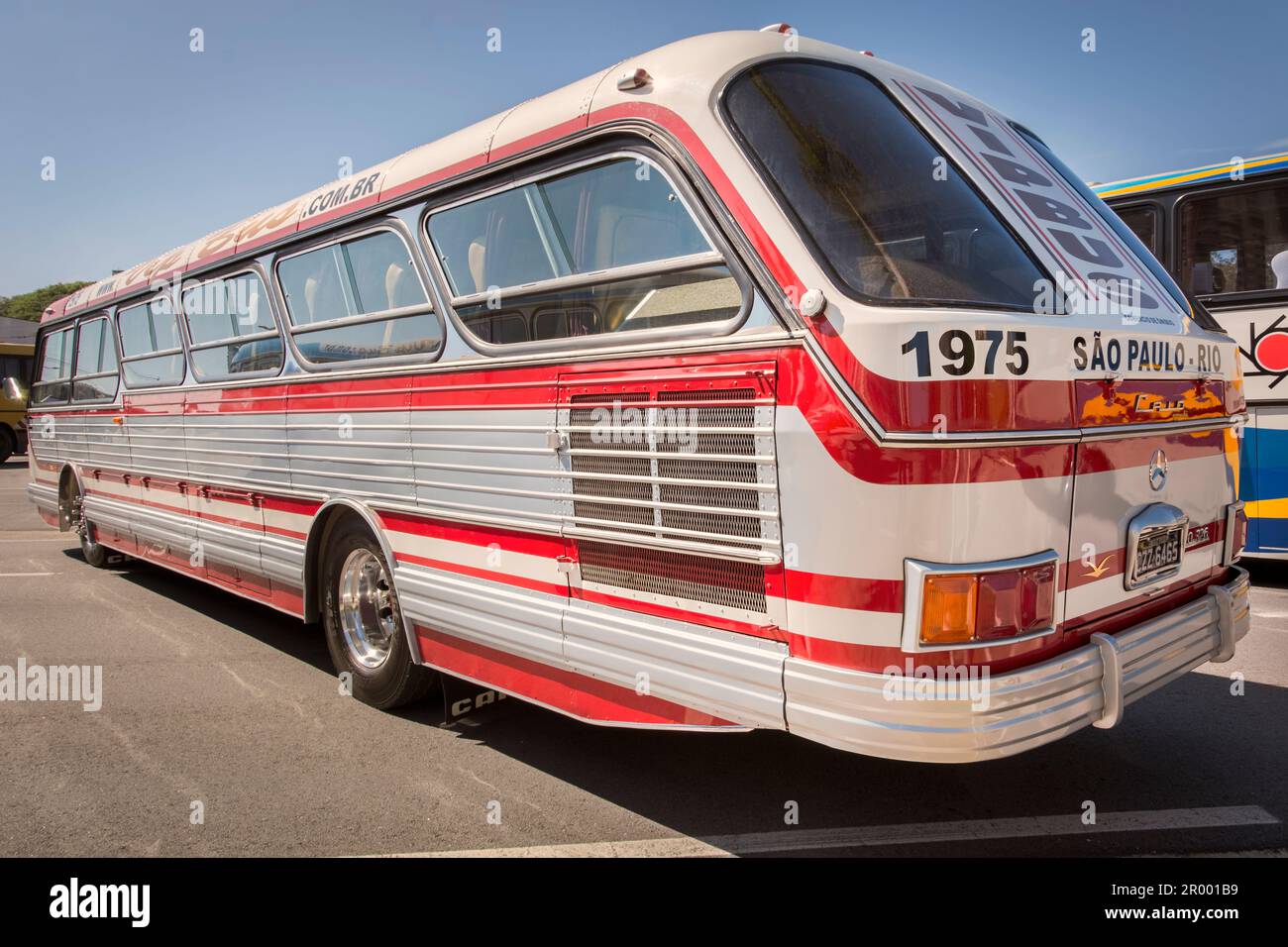 Véhicule Caio Gaivota Mercedes-Benz O-326 (1975) exposé au bus Brasil Fest (BBF 2022), tenu dans la ville de Barueri. Banque D'Images