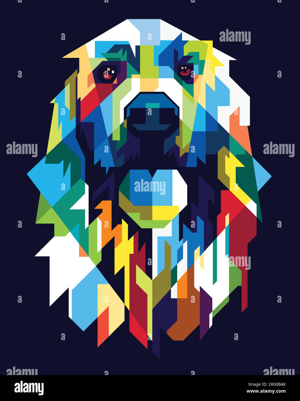 chien coloré de style pop art Illustration de Vecteur