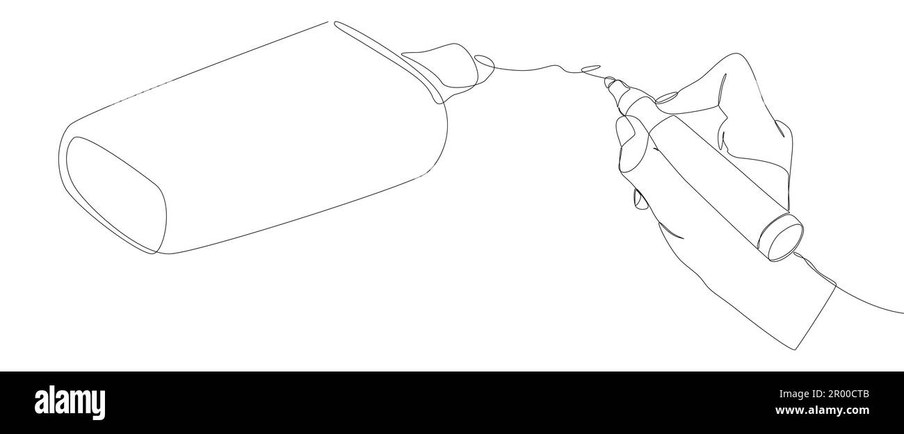 Une ligne continue de papier à lettres dessinée avec un stylo feutre. Concept de vecteur d'illustration à trait fin. Dessin de contour idées créatives. Illustration de Vecteur