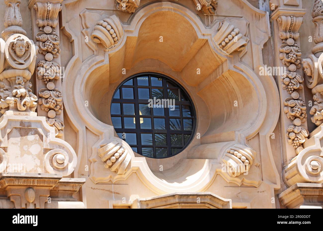 Fenêtre de Casa del Prado, San Diego, Californie Banque D'Images