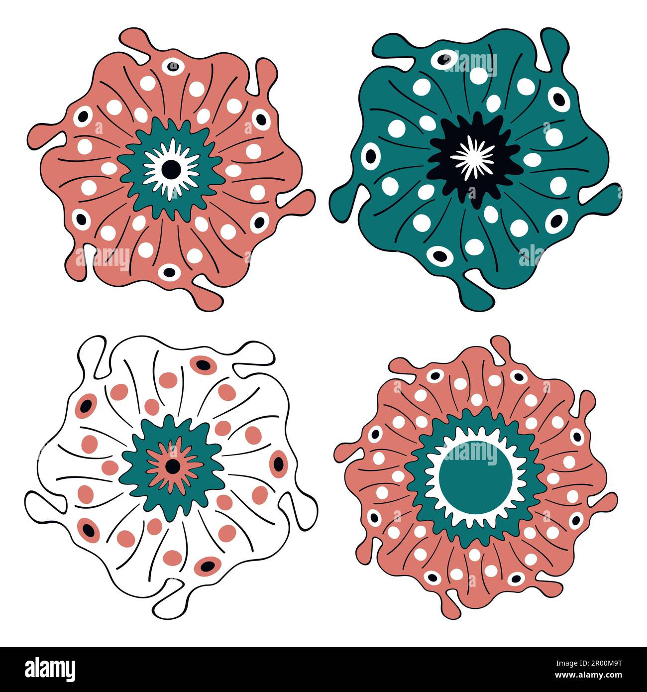 Icône de l'art aborigène géométrique. Décoration ethnique tribale arrondie. Afican, motiph. australien. Peinture de points. Illustration vectorielle, modèle pour Illustration de Vecteur