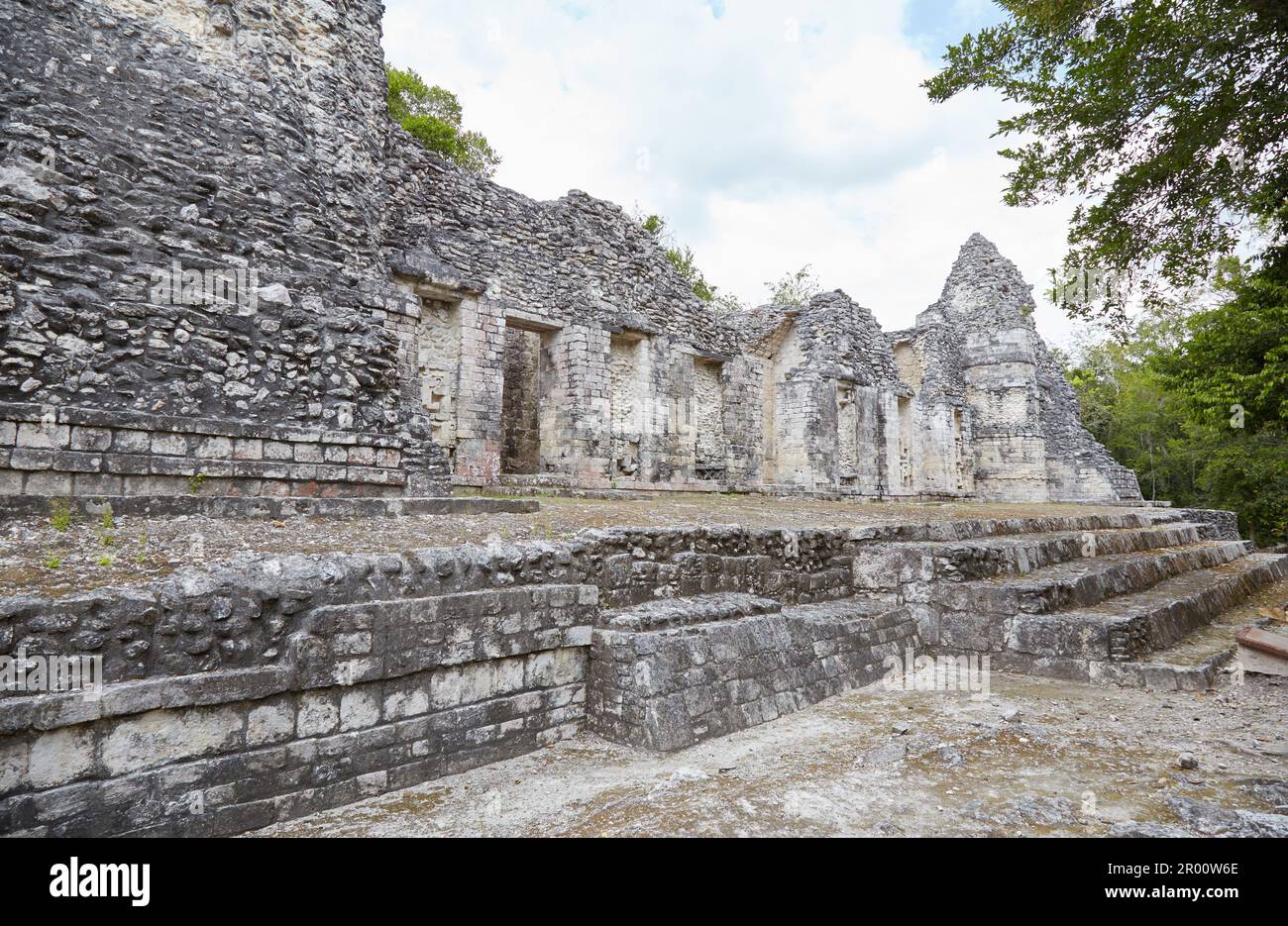 Les ruines mayas de Chicanna à Campeche, au Mexique, le plus connu pour son immense bâtiment de monstre de la Terre Banque D'Images