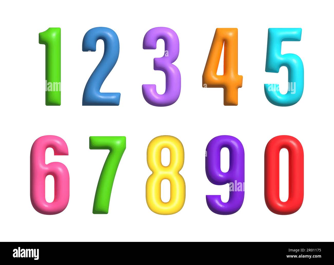 Un jeu de 3D chiffres de couleur. Conception pour la formation, les sites Web et les applications Illustration de Vecteur