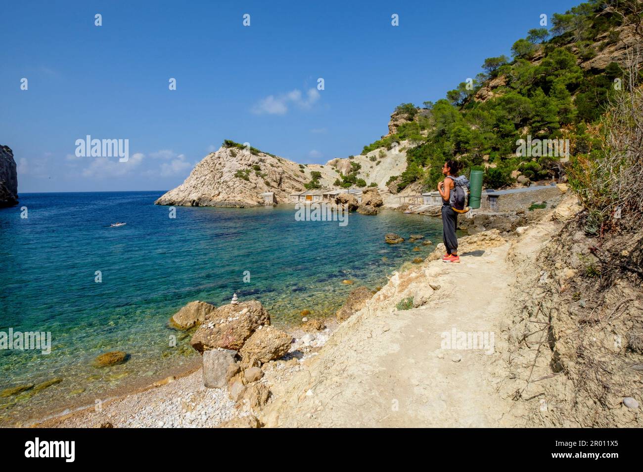Es Portitxol, Municipio de Sant Joan de LabritjaIbiza, îles Baléares, Espagne Banque D'Images