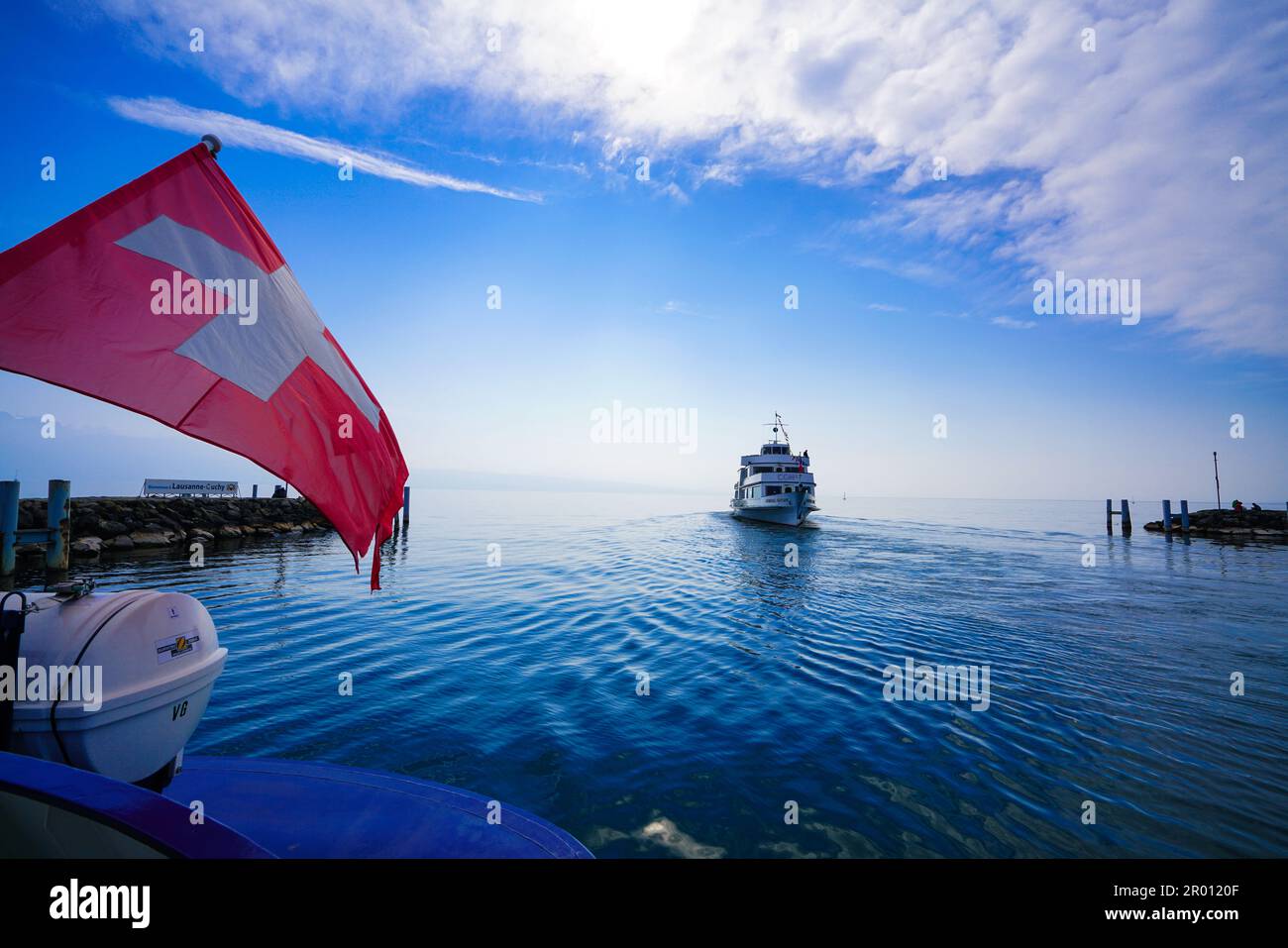 Bateau de Lausanne à Evian Banque D'Images