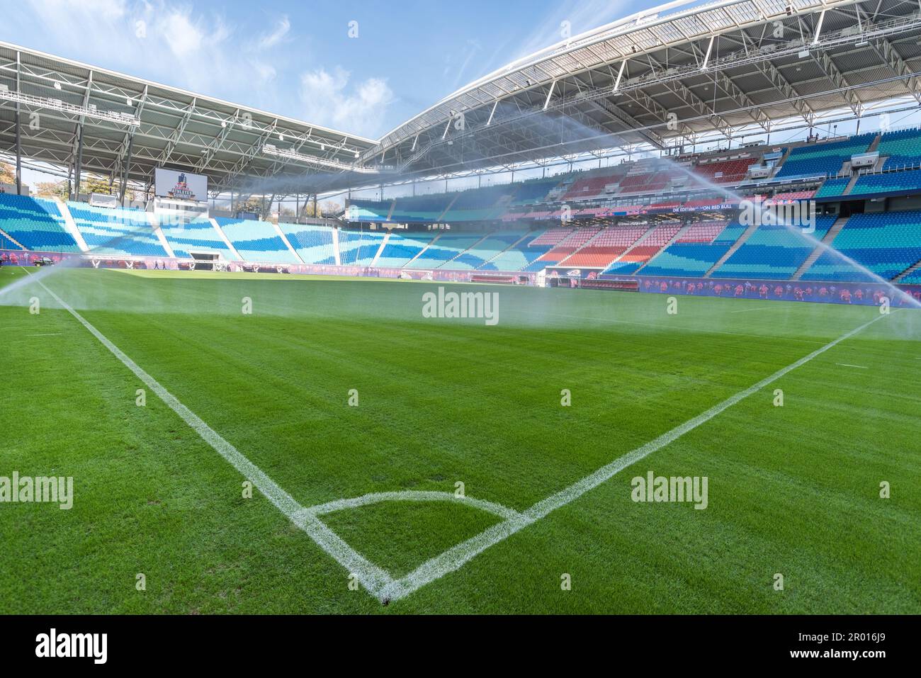 LEIPZIG, ALLEMAGNE - 9 OCTOBRE 2018 : Arena Red Bull Leipzig Banque D'Images