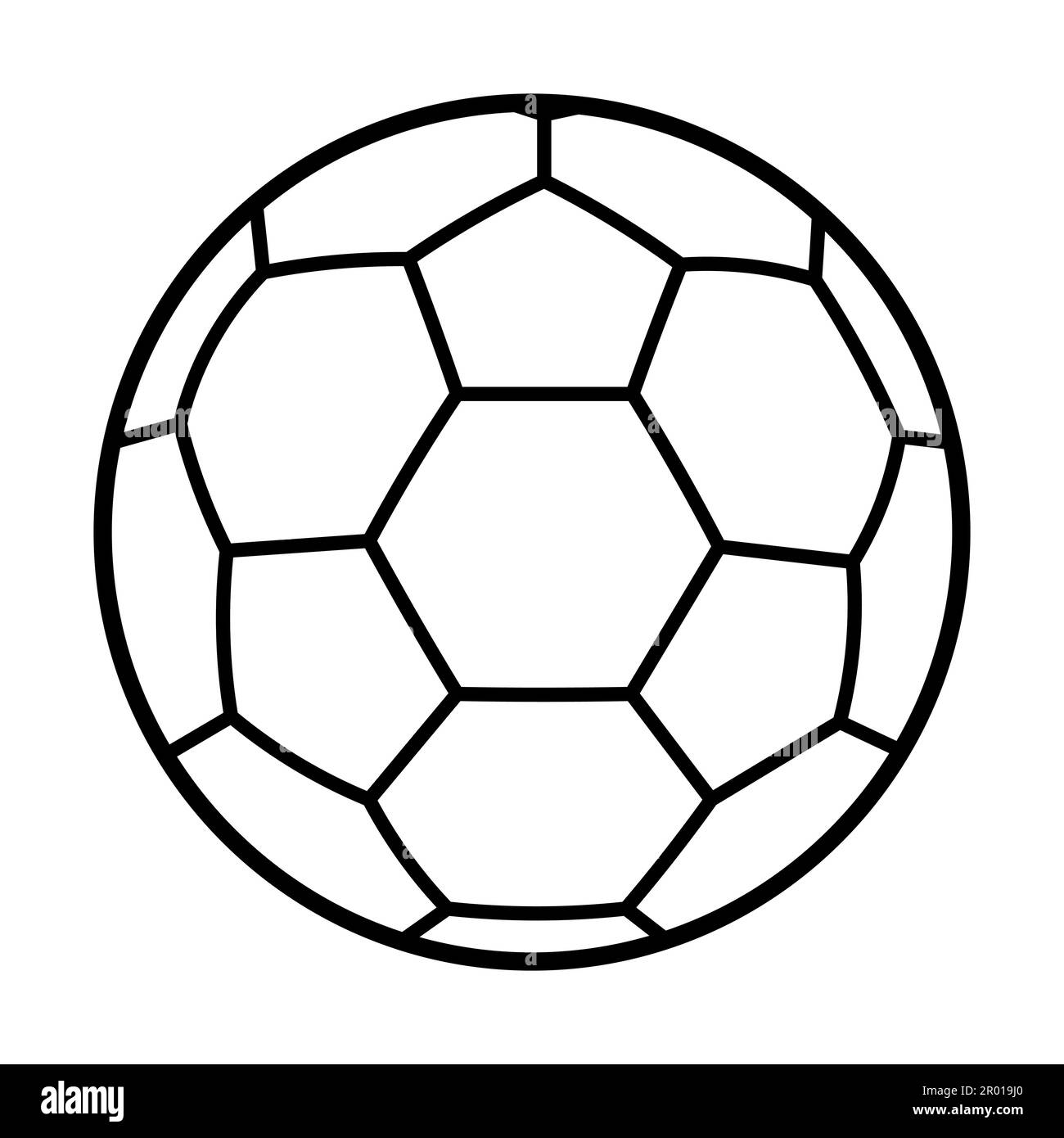 Ballon de football ou ballon de football plat icône vecteur simple style noir Illustration de Vecteur