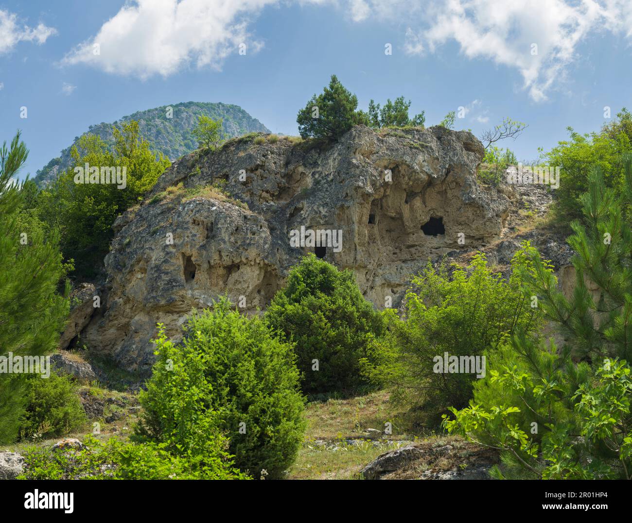 Tombeaux de Terelek Rock. Quartier de Duragan. Sinop, Turquie Banque D'Images