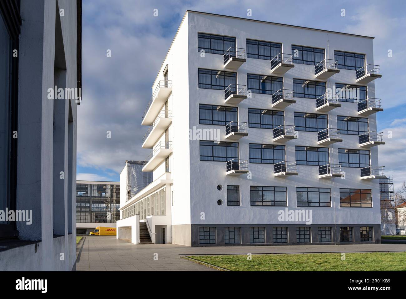 résidences pour étudiants, . bauhaus School, Dessau, République fédérale d'Allemagne. Banque D'Images