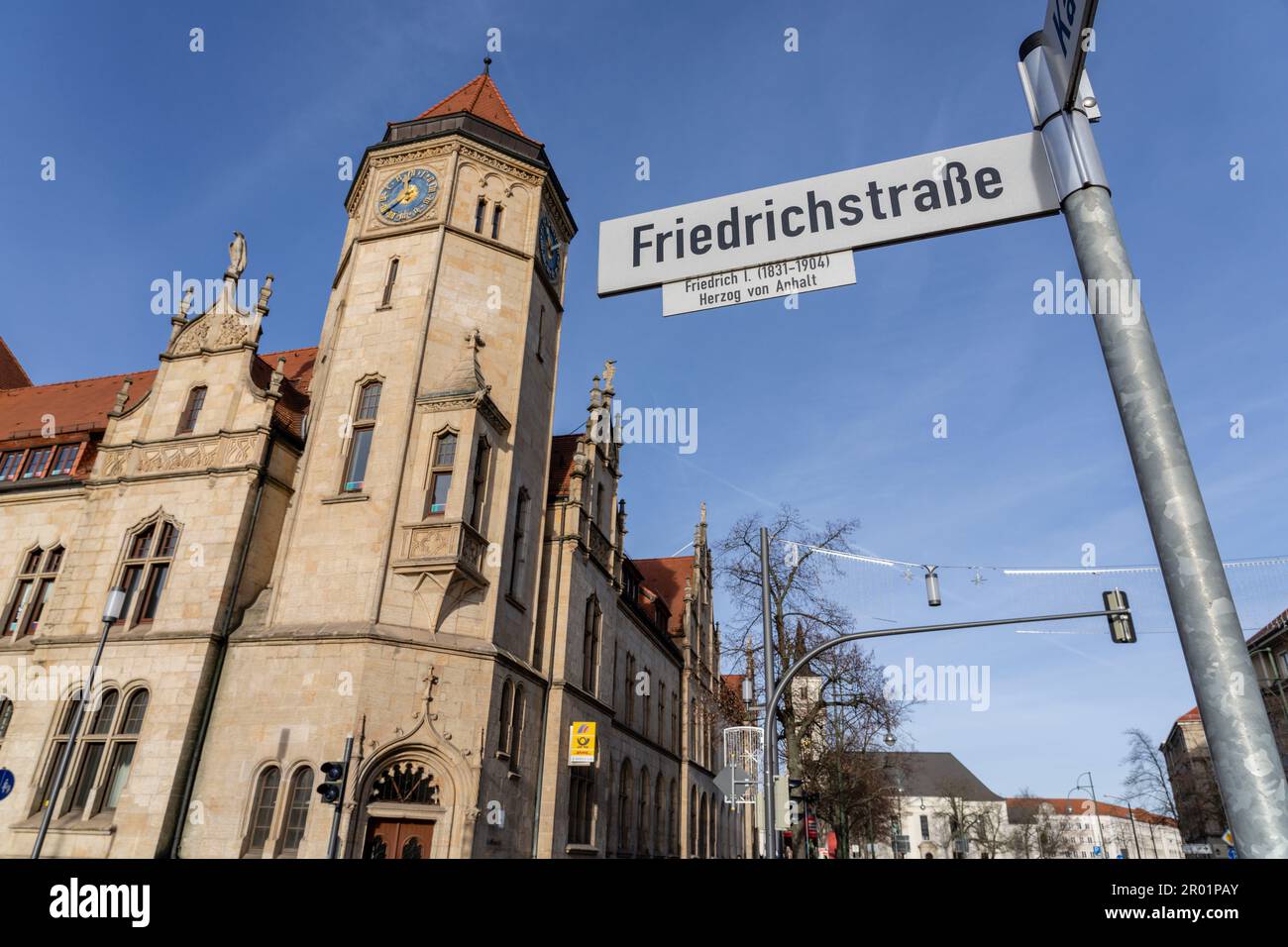 Bureau de poste friedrichstrasse, Dessau, République fédérale d'Allemagne. Banque D'Images