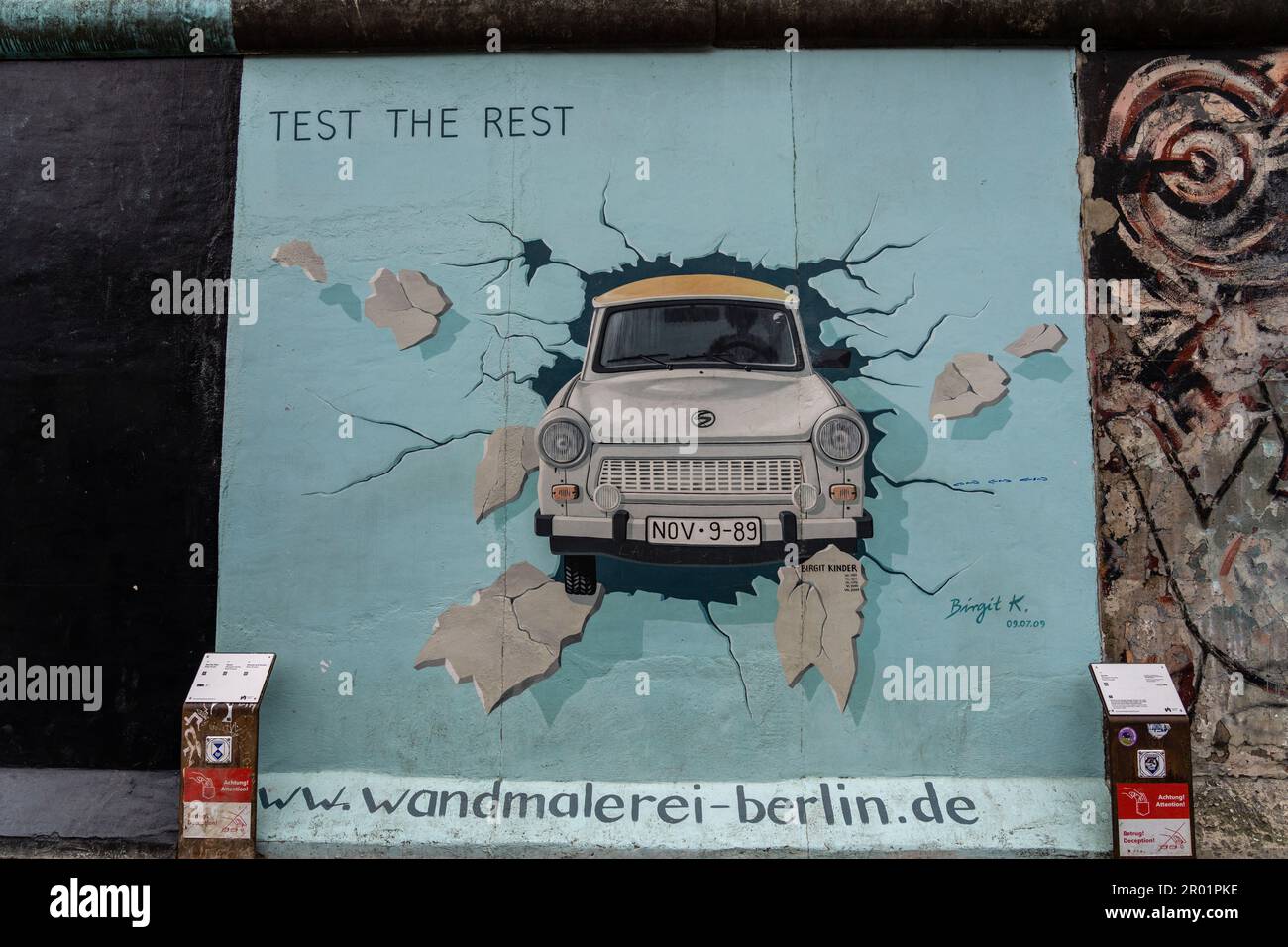 Testez le reste, Birgit Kinder, mur de Berlin, République fédérale d'Allemagne. Banque D'Images