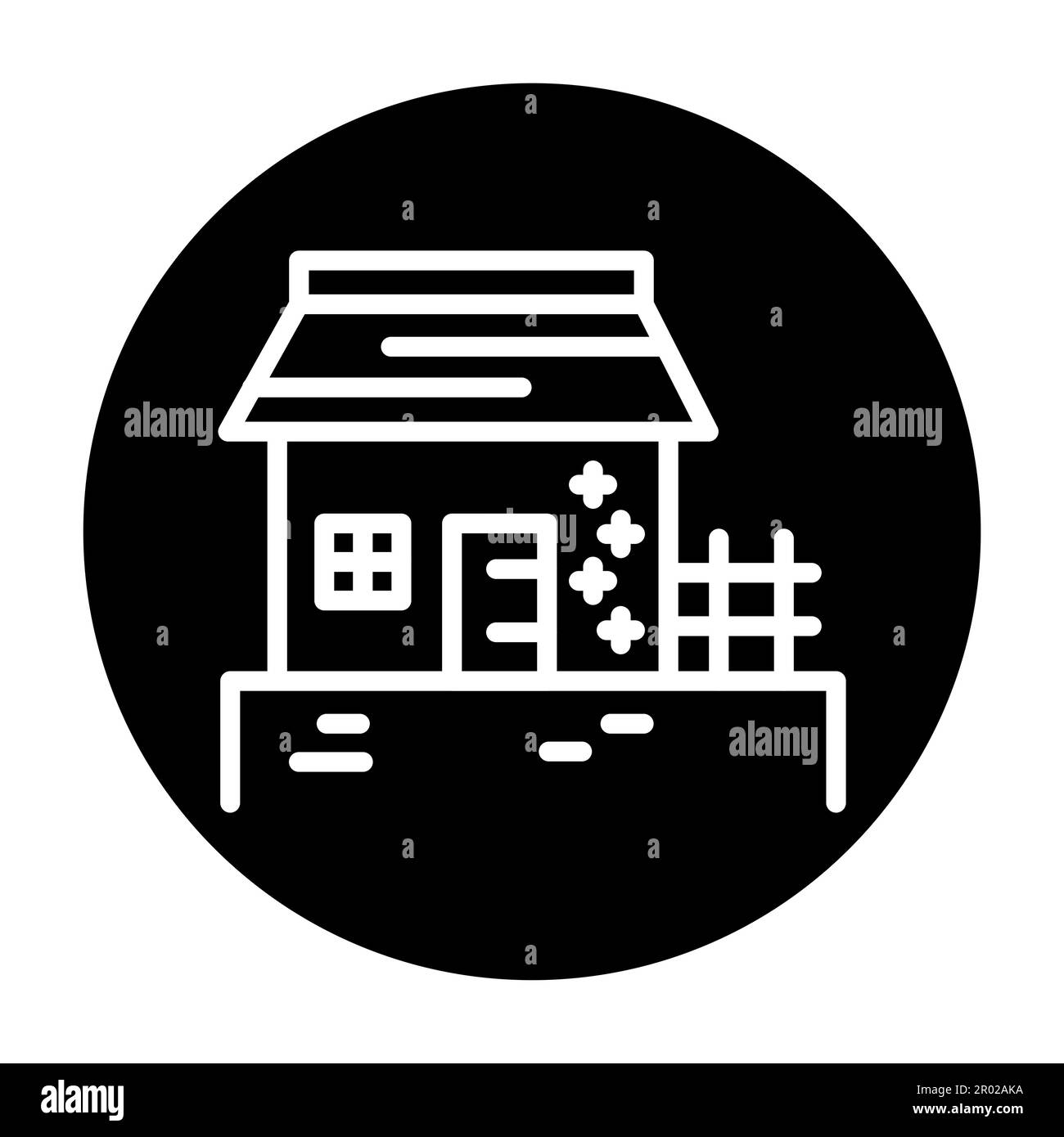 Icône de couleur de ligne de maison ukrainienne. Elément vectoriel isolé. Illustration de Vecteur