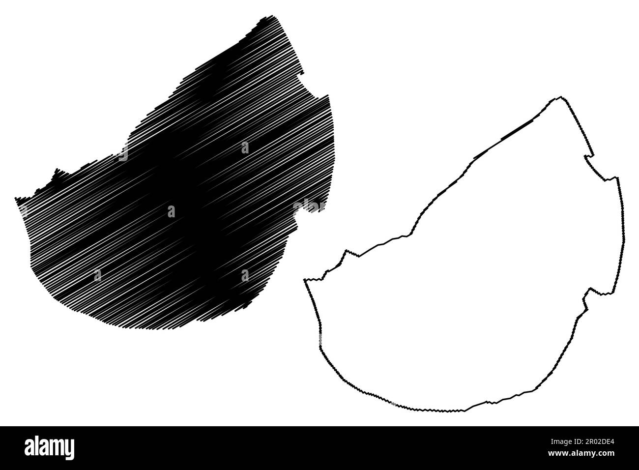 Lac Limassol (Royaume-Uni de Grande-Bretagne et d'Irlande du Nord, territoires britanniques d'outre-mer, île de Chypre) illustration vectorielle, scribble sk Illustration de Vecteur