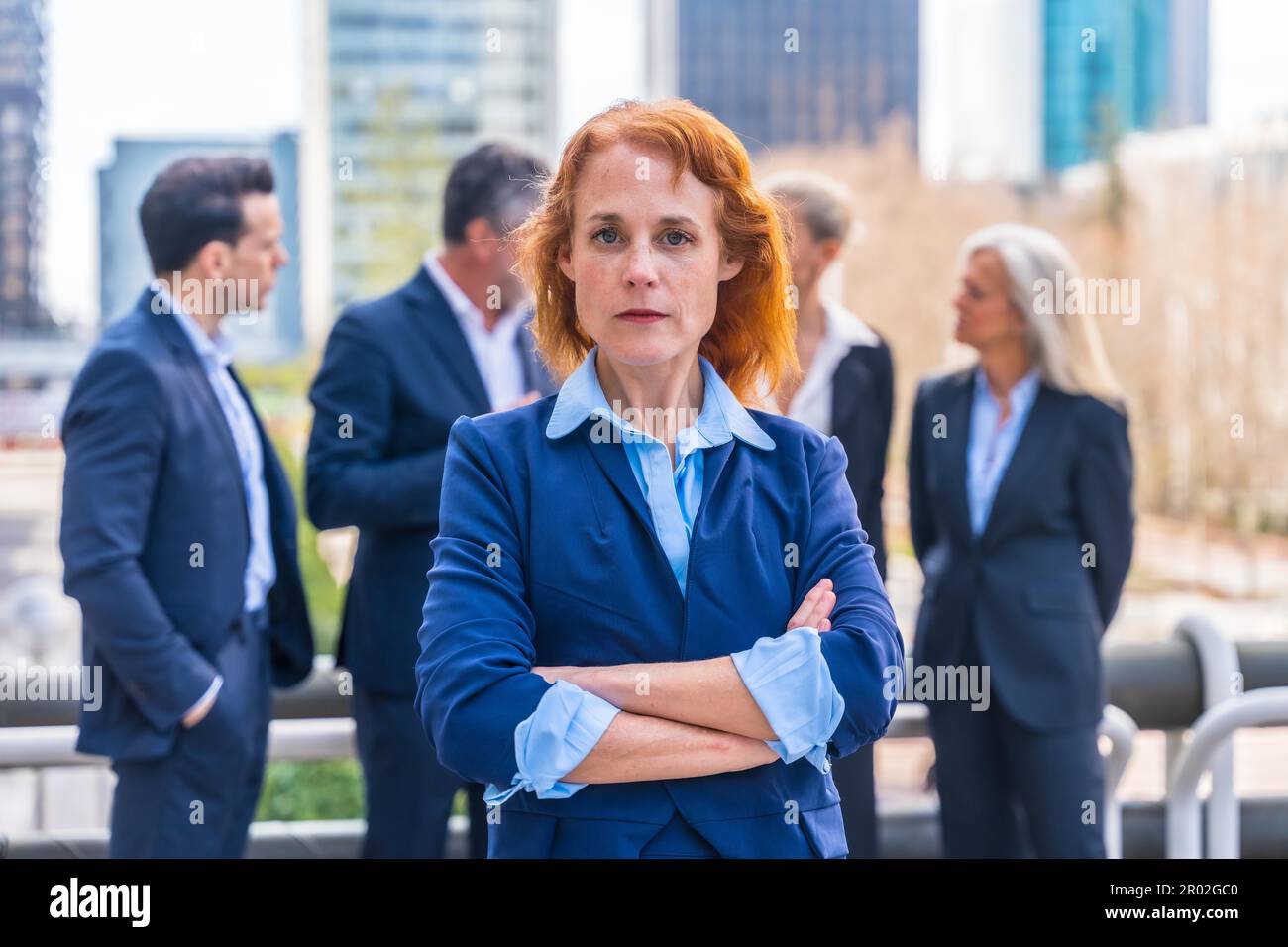 Portrait de la direction avec l'équipe d'affaires du quartier commercial urbain Banque D'Images