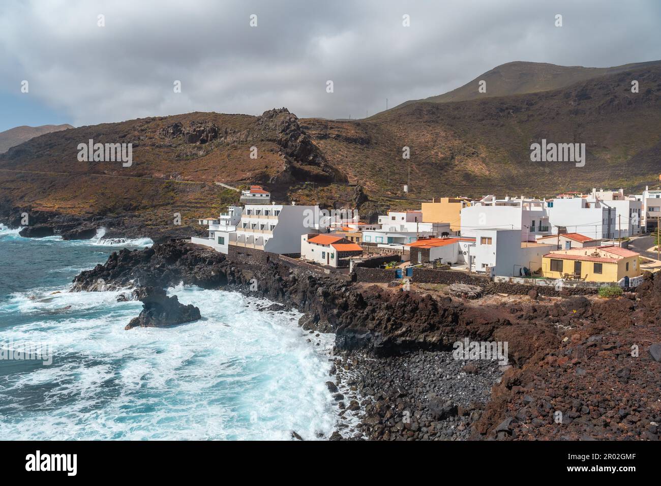 La ville de Tamaduste située sur la côte de l'île d'El Hierro, îles Canaries, Espagne Banque D'Images