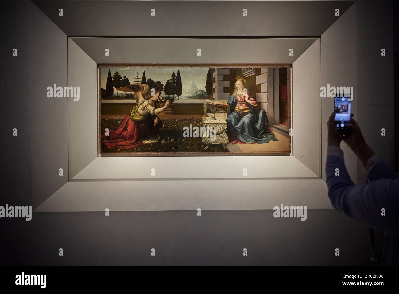 Tourisme avec l'intérieur de la Galleria degli Uffizi, Florence, Florence, Toscane, Italie, Italie, Europe. 2023 Banque D'Images