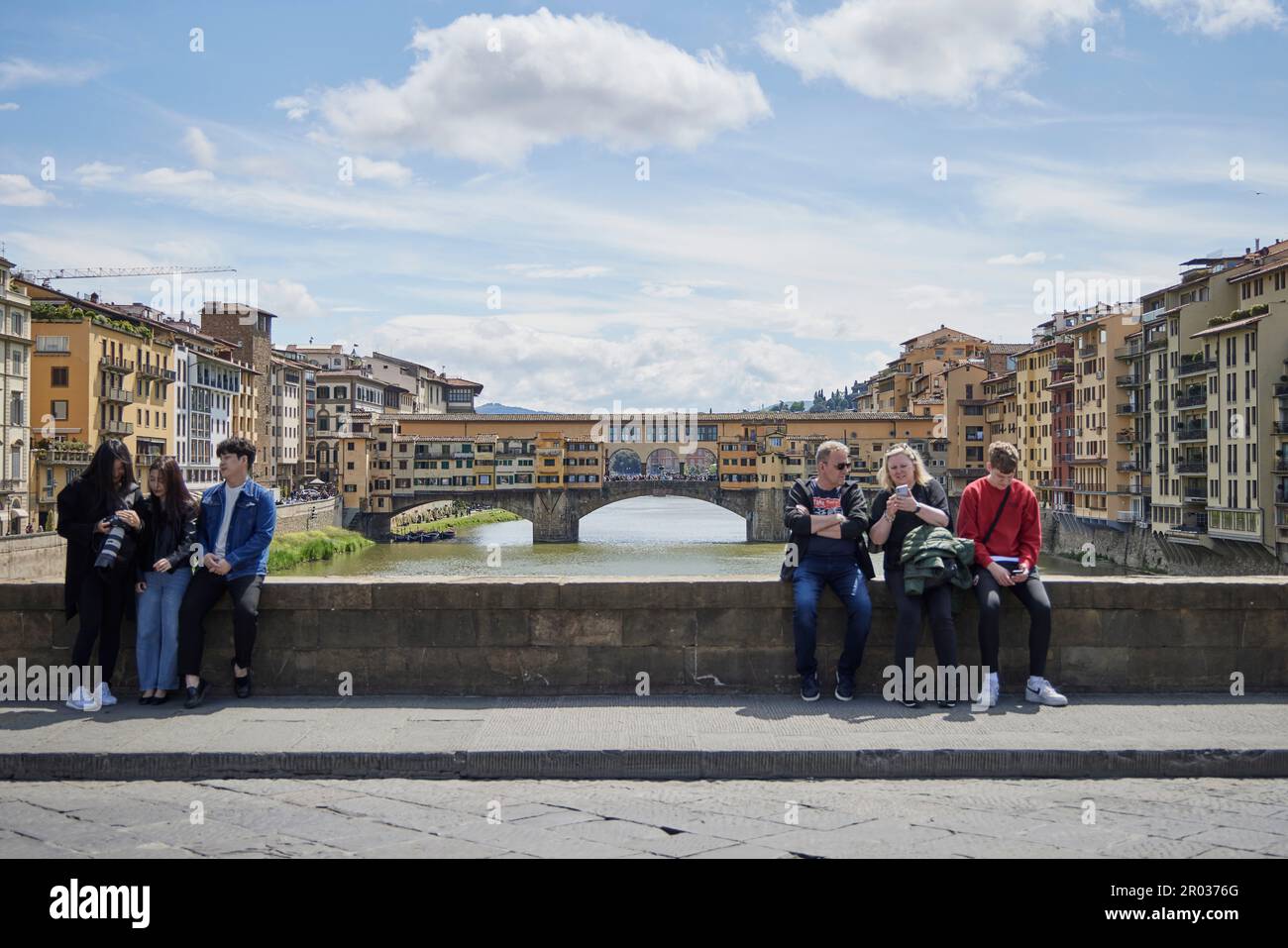 Ponte Vecchio sur l'Arno, Florence, Florence, Florence, Italie, Italie, Europe. 2023 Banque D'Images