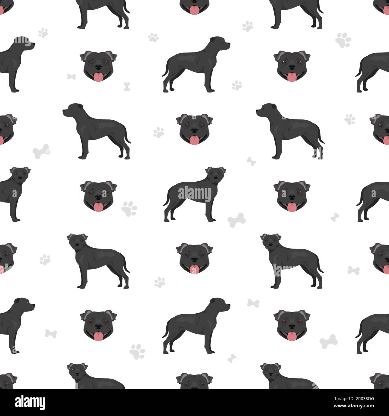 Staffordshire Bull Terrier sans couture. Illustration vectorielle Illustration de Vecteur
